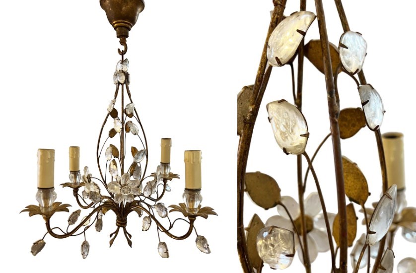 Maison Baguès Chandelier With Flowers And Leaves